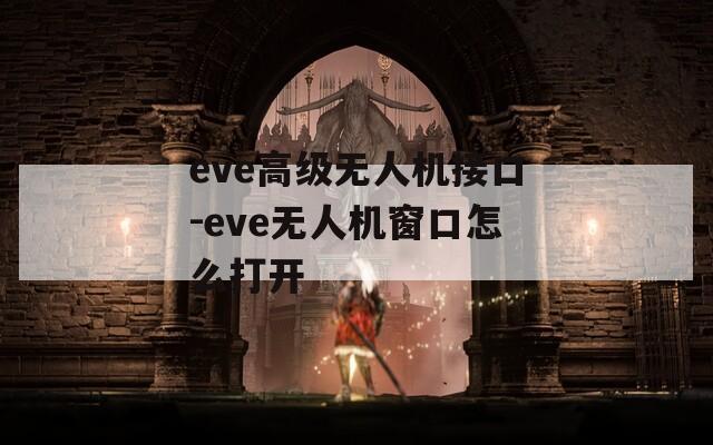 eve高级无人机接口-eve无人机窗口怎么打开