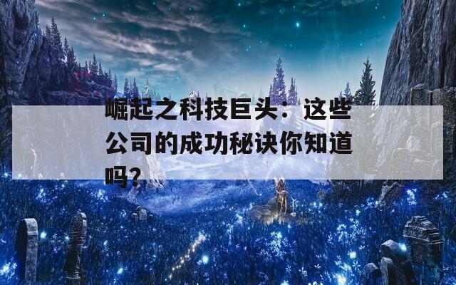 崛起之科技巨头：这些公司的成功秘诀你知道吗？