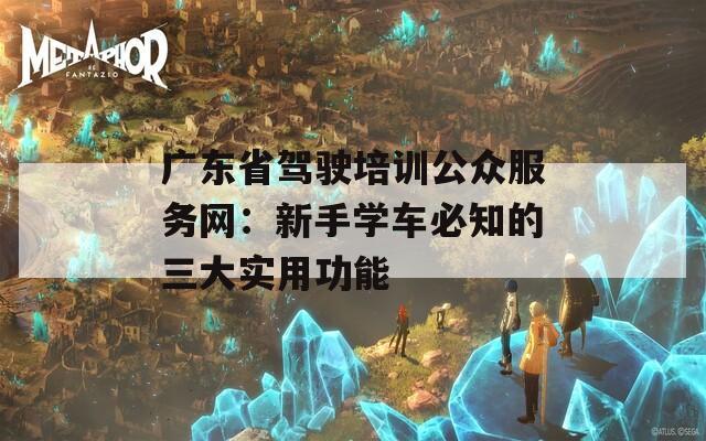 广东省驾驶培训公众服务网：新手学车必知的三大实用功能