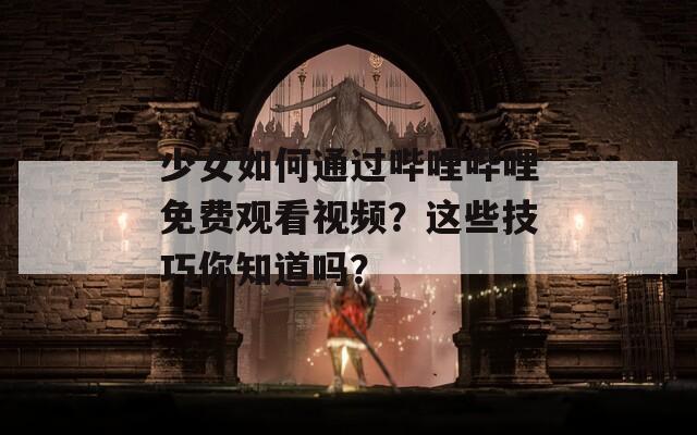 少女如何通过哔哩哔哩免费观看视频？这些技巧你知道吗？