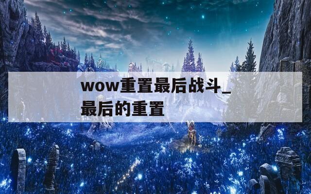 wow重置最后战斗_最后的重置