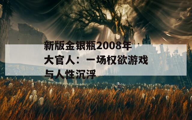 新版金银瓶2008年大官人：一场权欲游戏与人性沉浮