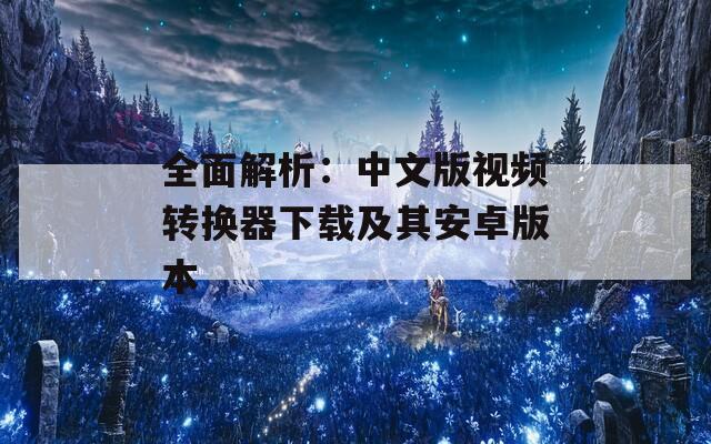 全面解析：中文版视频转换器下载及其安卓版本