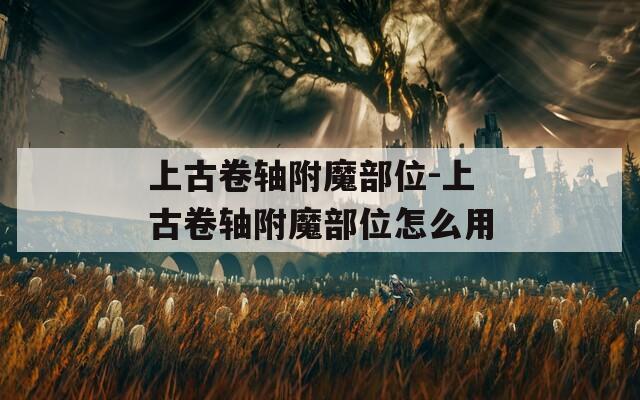 上古卷轴附魔部位-上古卷轴附魔部位怎么用